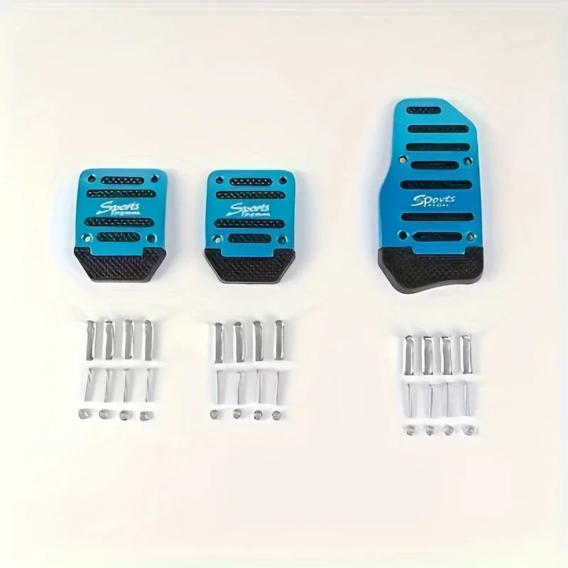 3 manual anti-slip car pedals - Ergonomically designed, durable, suitable for throttle, brake and manual transmission