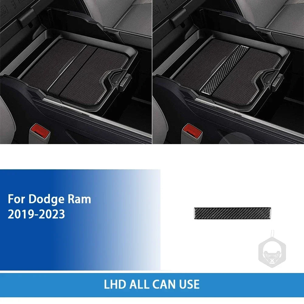 For Dodge Ram 2019 2020 2021 2022 2023 Accessories Carbon Fiber Car Interior Grar Handle Air Outlet Trim Sticker Decoration