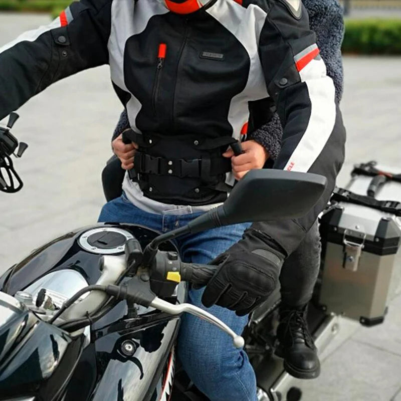 Motorcycle Rear Seat Protection Rope Harness Adjustable Length Safety Straps Belt Passenger Non-slip Strap For Motorbike