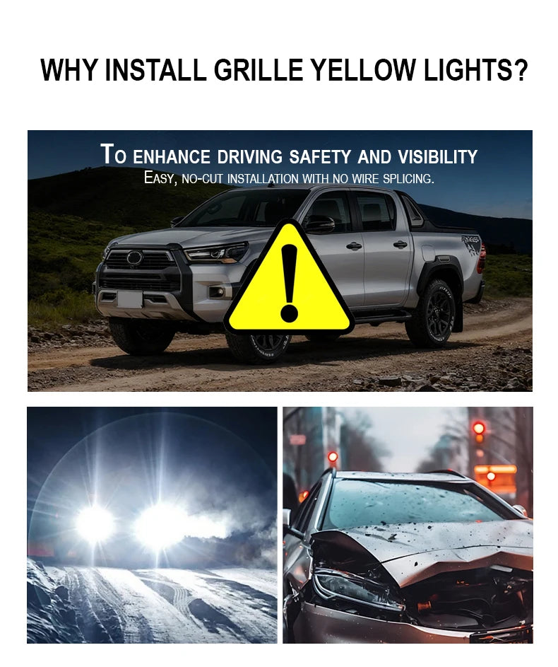 For car pickup truck off-road vehicle 18 LED Front Grille Light Car Daytime Running Light ﻿98% of vehicle models are applicable