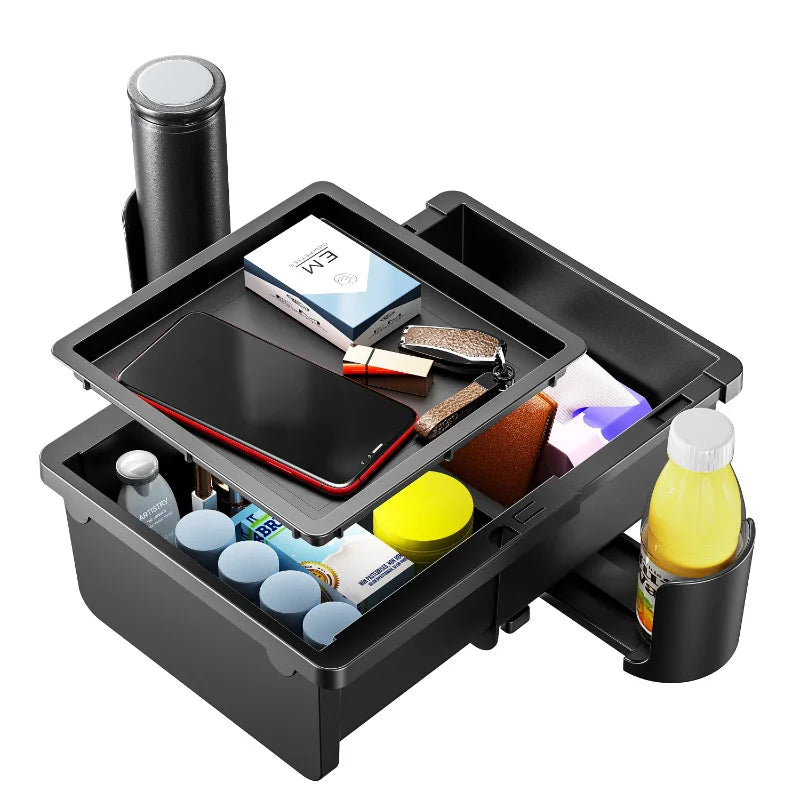 Car Storage Box, Seat Armrest Box Organizer, Universal Adjustable Car Cup Holder Interior Supplies, Car Tissue Holder