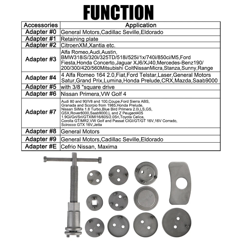 Car Disc Brake Caliper Durable And Reliable Convenient 12PCS/13PCS Rewind Back Brake 1 Set Piston Compressor Tool Kit Set