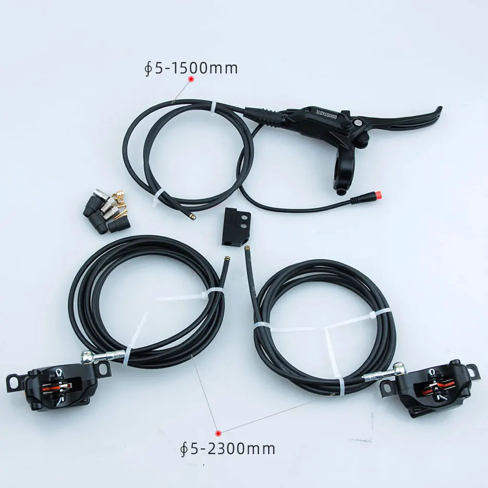 3 Links Bicycle Brakes Power Off Hydraulic Brake E-Bike MTB Electric Scooter 2300mm Left Right Rotor Disc 1 To 2 Bike Accessorie