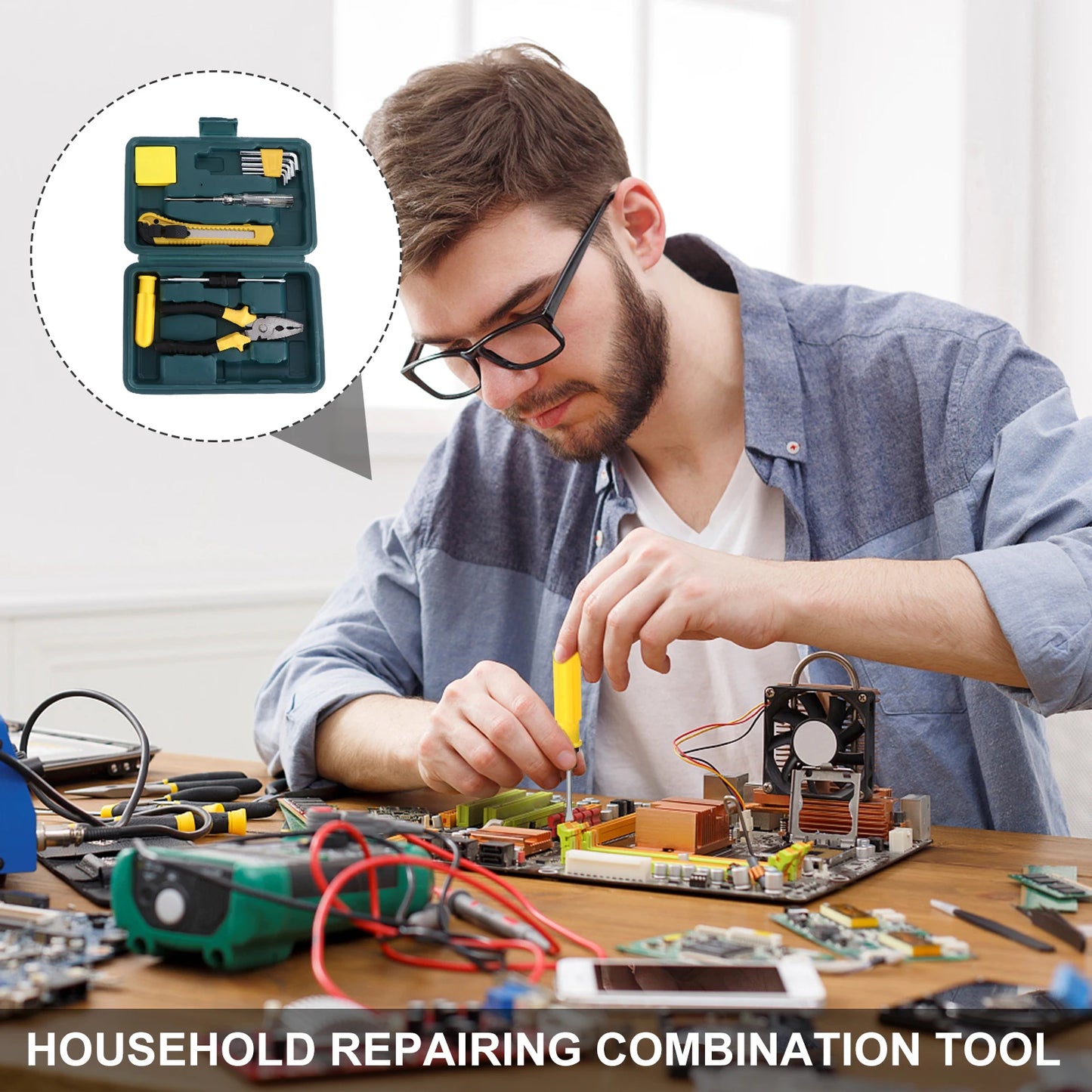 1 set H Tools Kit Durable Case for Home Garage Car Repair Combination Tool Set Mini Storage Portable Workshop Household