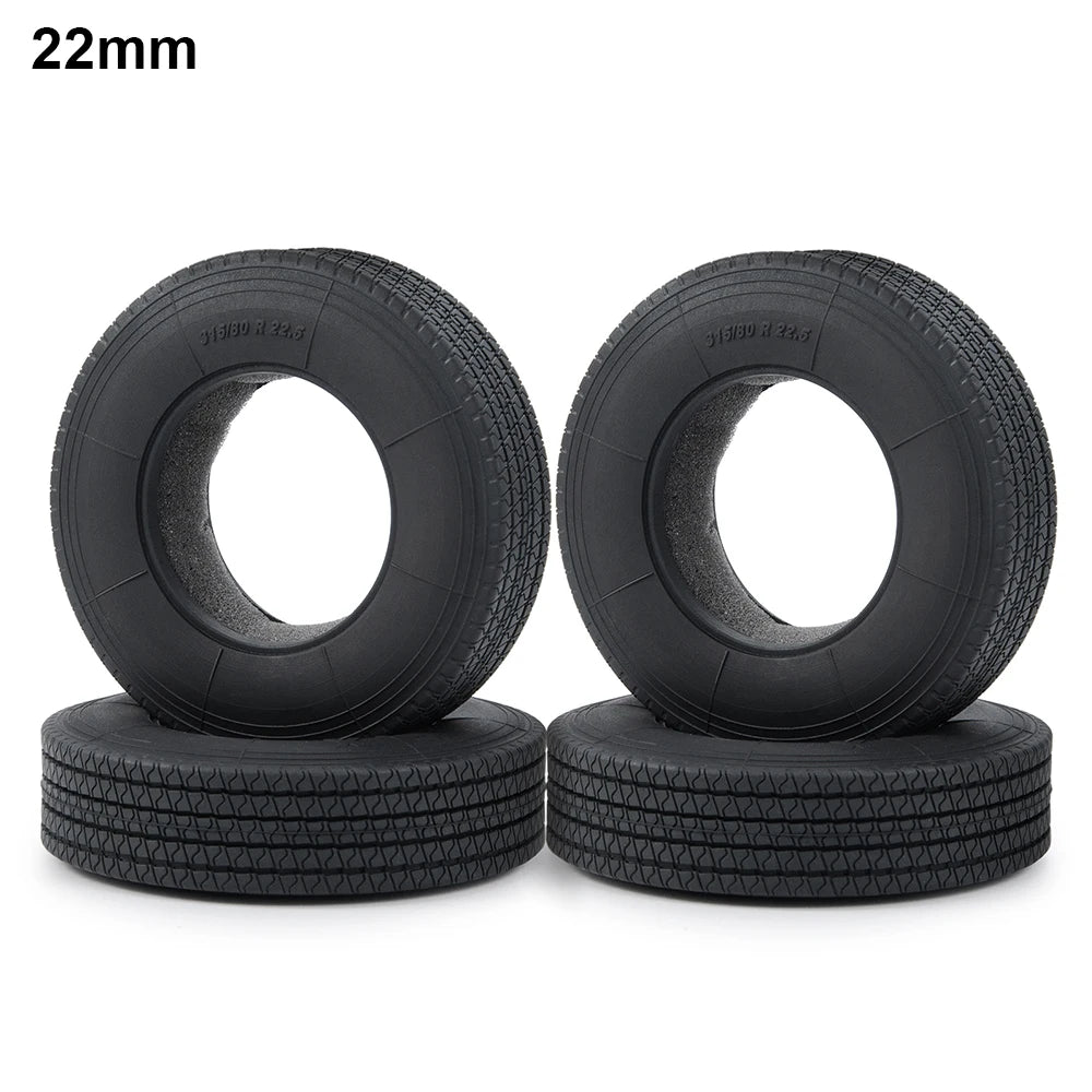 AXSPEED 2/4Pcs 22mm 25mm Front Rear Rubber Tyres Wheel Tires for Tamiya 1/14 RC Trailer Tractor Truck Car Upgrade Parts