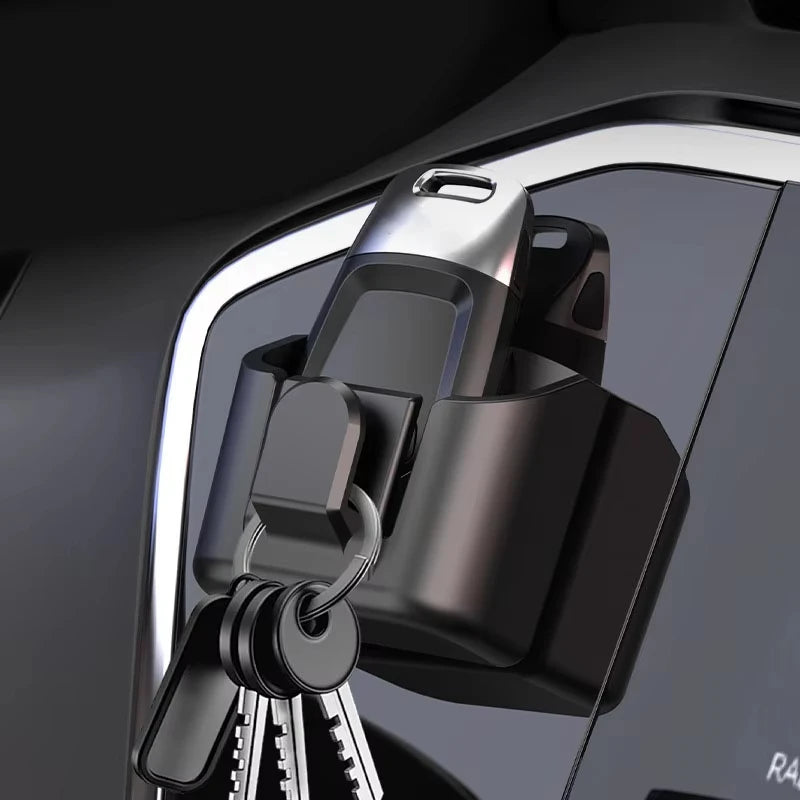 Car Key Holder Clip Car Interior Storage Box Dashboard Organizer Adhesive Mount Upgrade Style For Card Key Rack Universal Fit