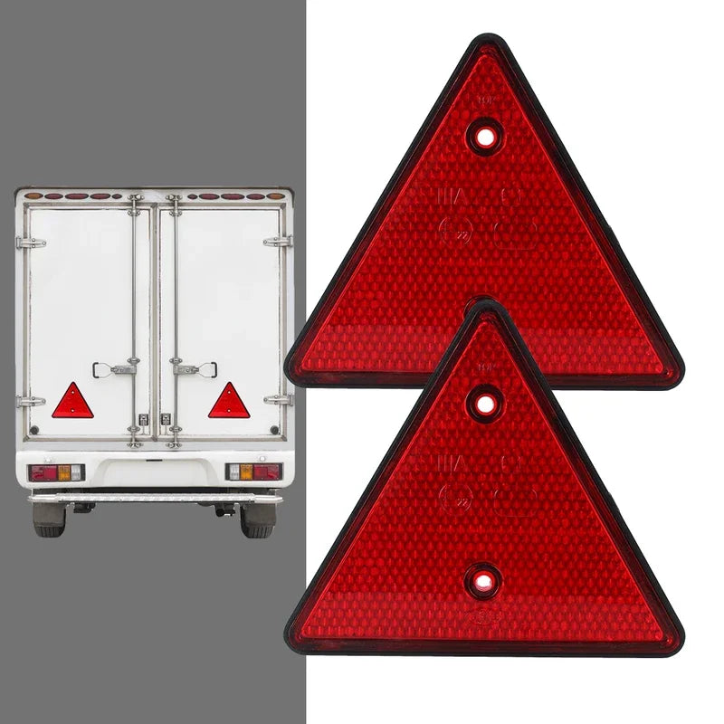Red Rear Reflectors Car Accessories Triangle Reflective Fit for Trailer Motorcycle Caravan Truck Boat