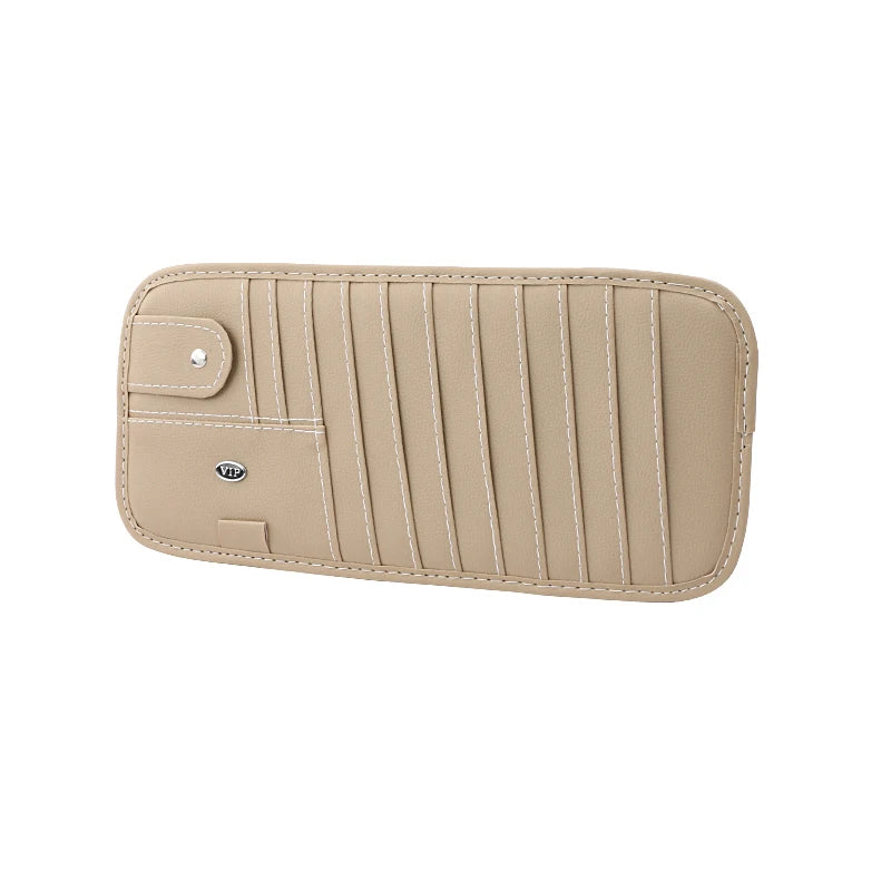 Car CD Case Holder, Vehicle Sun Visor Organizer for Cars with DVD Storage Sleeves, Pen Holder, Sunglasses Holder,  Card Pockets
