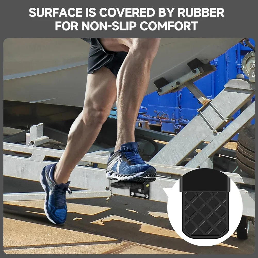 2PCS Folding Truck Bed Step Anti-Slip for Boat Trailer Bumper Pickup Truck Tailgate Ladder Campers RV Exterior Accessories