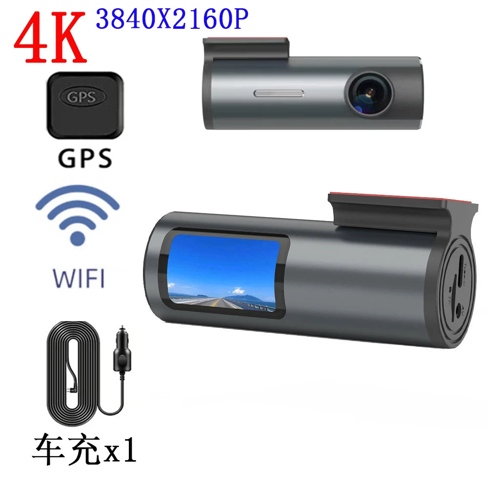 Dash Cam 4K 2 Inch Mini Car Dvr Dual Lens With GPS WIFI 24h Parking 1080P Rear View Camera Night Vision Black Box