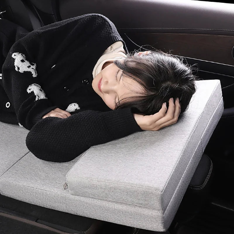 Folding Car Travel Bed Back Seat Bed SUV Portable Kids Adults Velour Durable Pump Road Trip Camping Sleep in Car Bed Mattress
