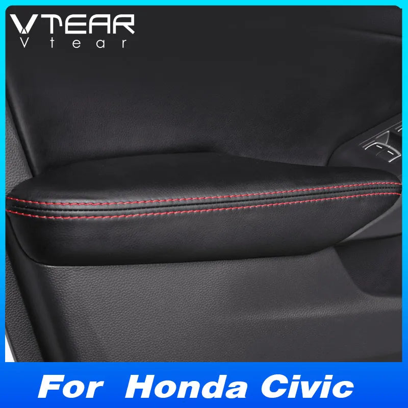 For 11th Honda Civic FE 2022 2023 Car Interior Door Trim Panel Armrest PU Leather Protection Covre，Car Decoration Accessories