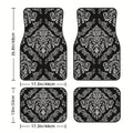 4 Pcs Car Floor Mats Bohemian Pattern European Ethnic Auto Rubber Carpet Universal Interior Accessories for Front and Rear Seats
