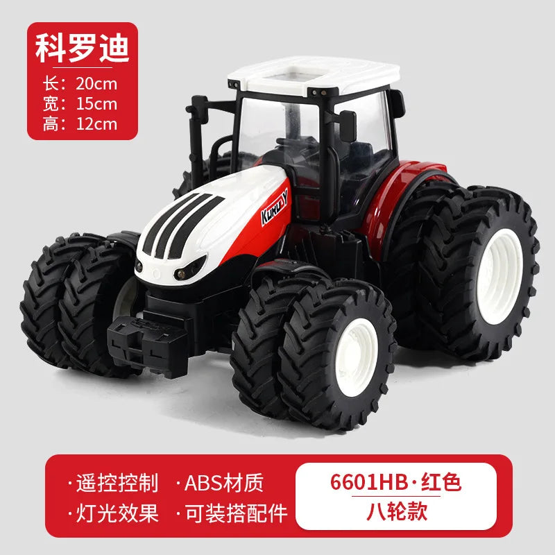 Camión tractor con remolque RC 1/24, vehículo agrícola eléctrico de ingeniería de 2,4 G, cosechadora, equipo agrícola, juguetes para niños, regalos.