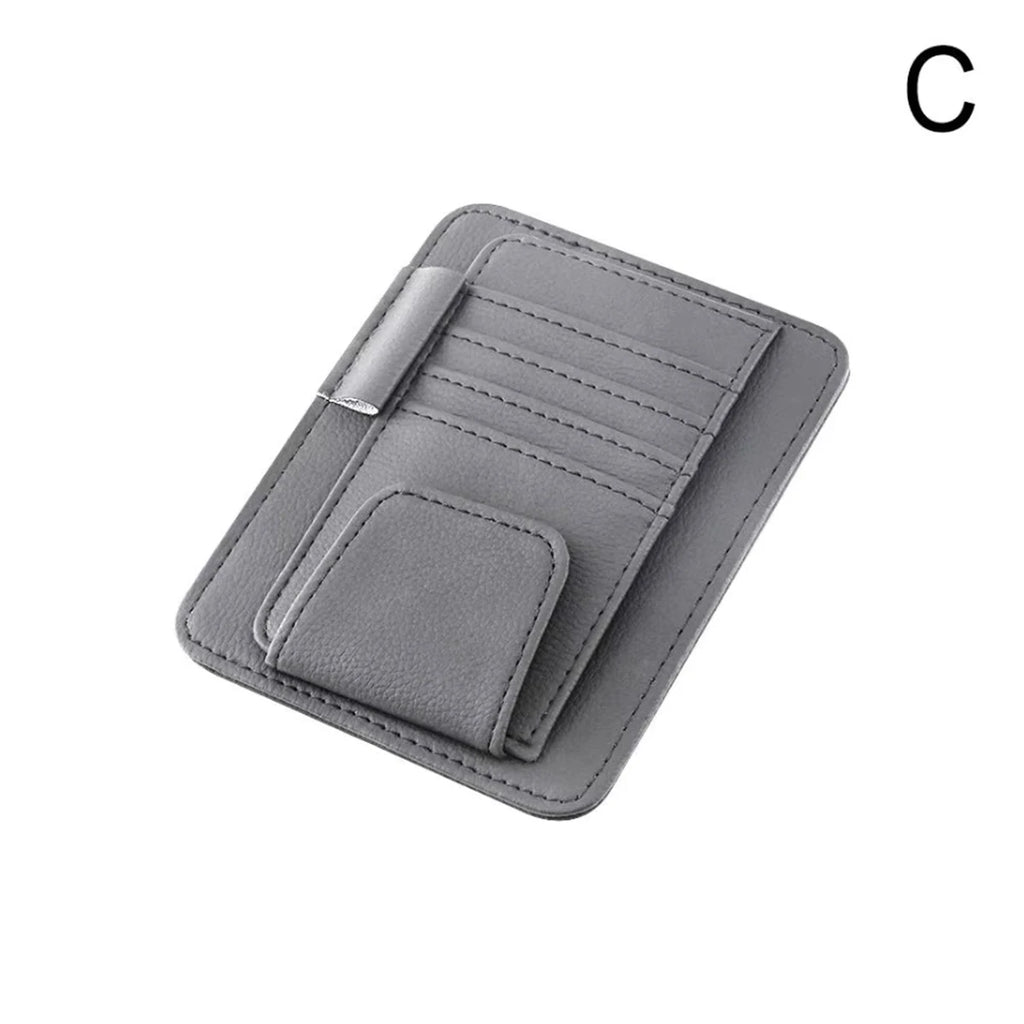 Car Sun Visor Organizer Multi-Pocket Business Card Storage Management Sunglasses Holder Visor Accessories Auto Interior