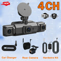 Car Dash Cam 4 Channel Driving Camera with WiFi GPS 1080P Front Left Right Rear Night Vision Loop Recording 24H Parking Monitor