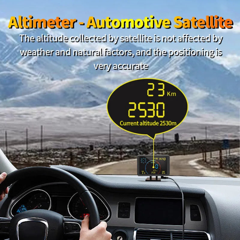 Digital GPS Speedometer Odometer 4.7 inch LCD Display HUD Display with Over Speeding Alarm for All 5-24V Vehicle head up Display