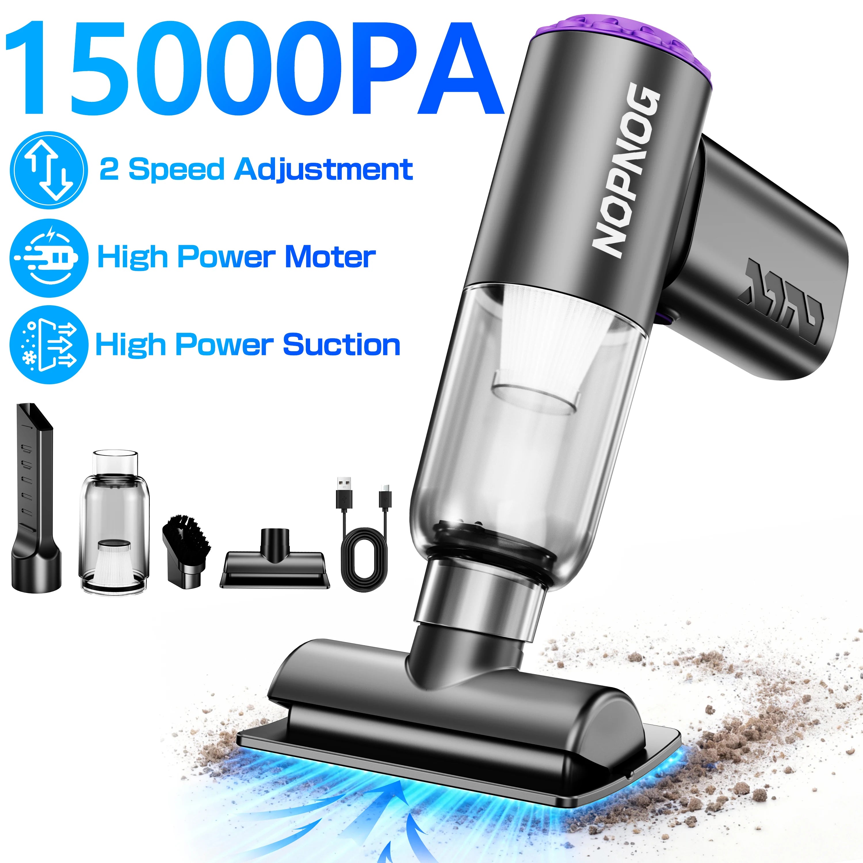 Interior Cleaning Blower Tool Air Duster Auto Accessories Portable 2 Speed Adjustable Cordless Car Vacuum Cleaner Dust Removal