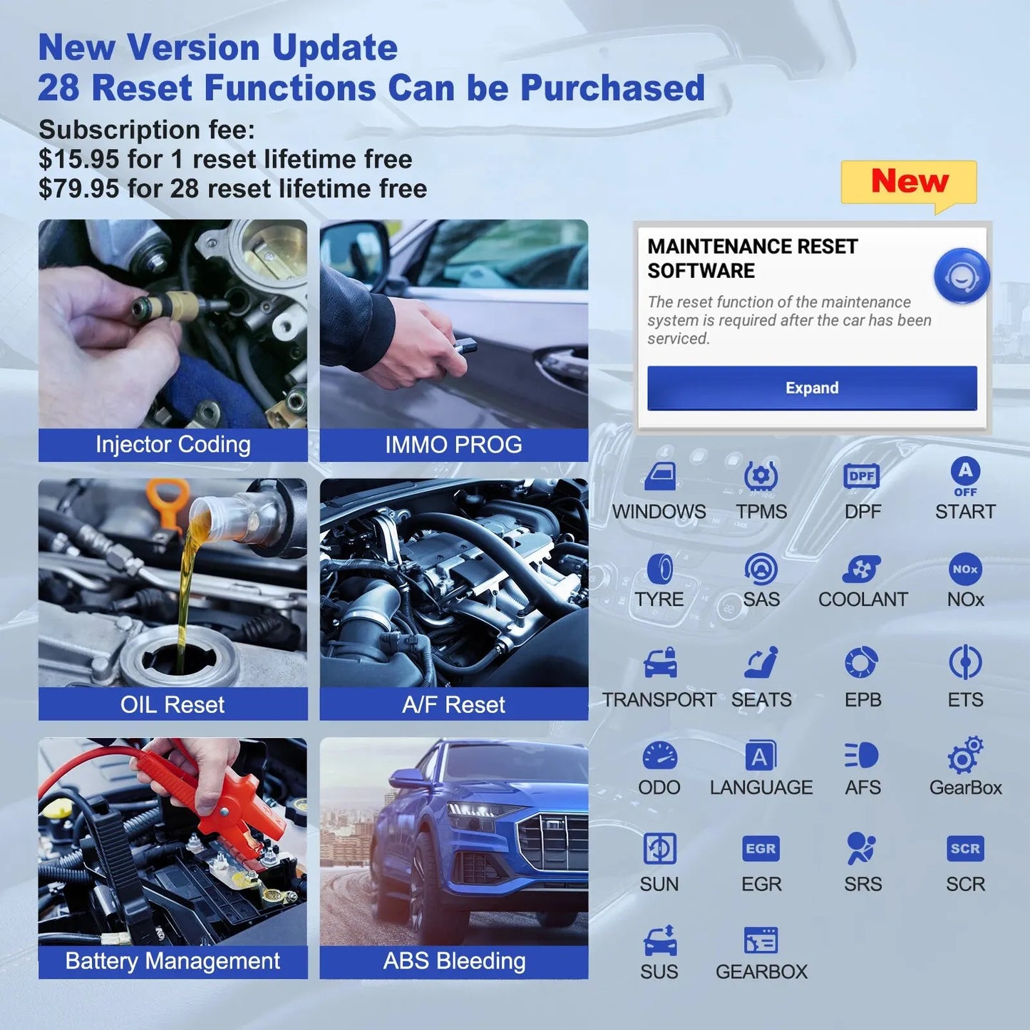 MUCAR CDE900 Auto OBD2 Scanner Engine Airbag ABS TCM