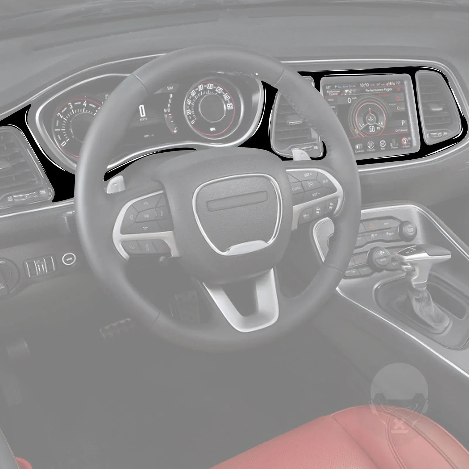 For Dodge Challenger 2015-2020 Accessories Carbon Fiber Car Interior Speedometer Surround Panel Trim Sticker