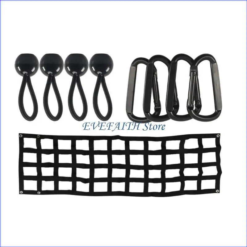 124B Tailgate Net for Pickup Truck Bed Universal All Weather Use Netting Black