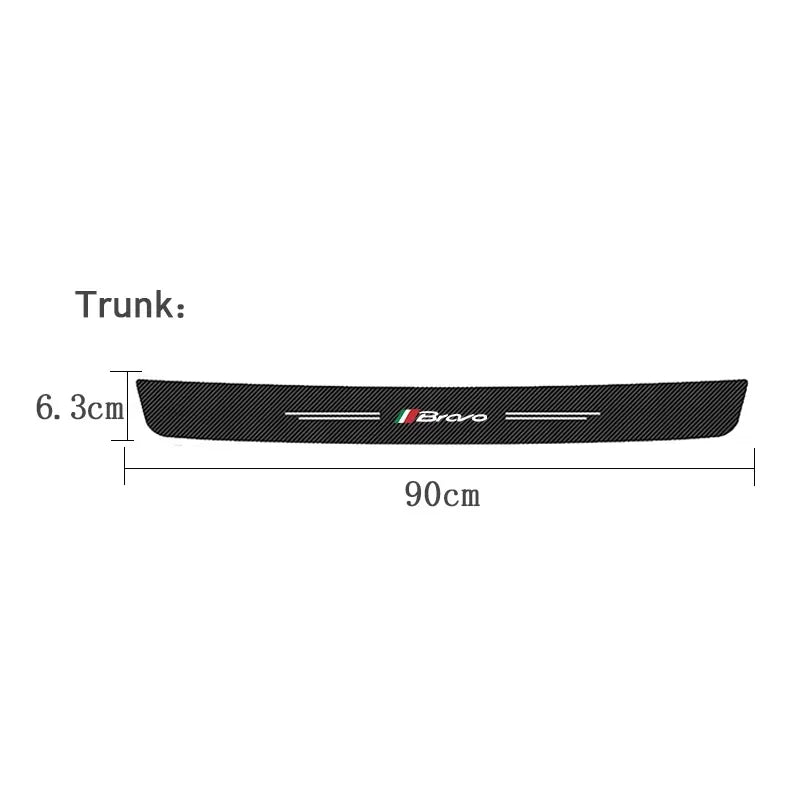 Car Interior for Fiat Bravo Logo  Door Sill Trunk Bumper Waterproof Decals Front Rear Threshold Stickers Strips Accessories