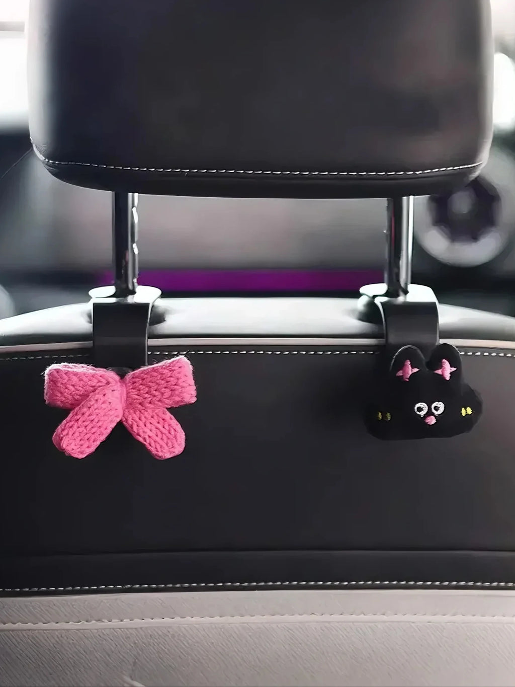 Cartoon Cute Multifunctional Car Mounted Hook - an easy-to-install and detachable car accessory that saves space in the car