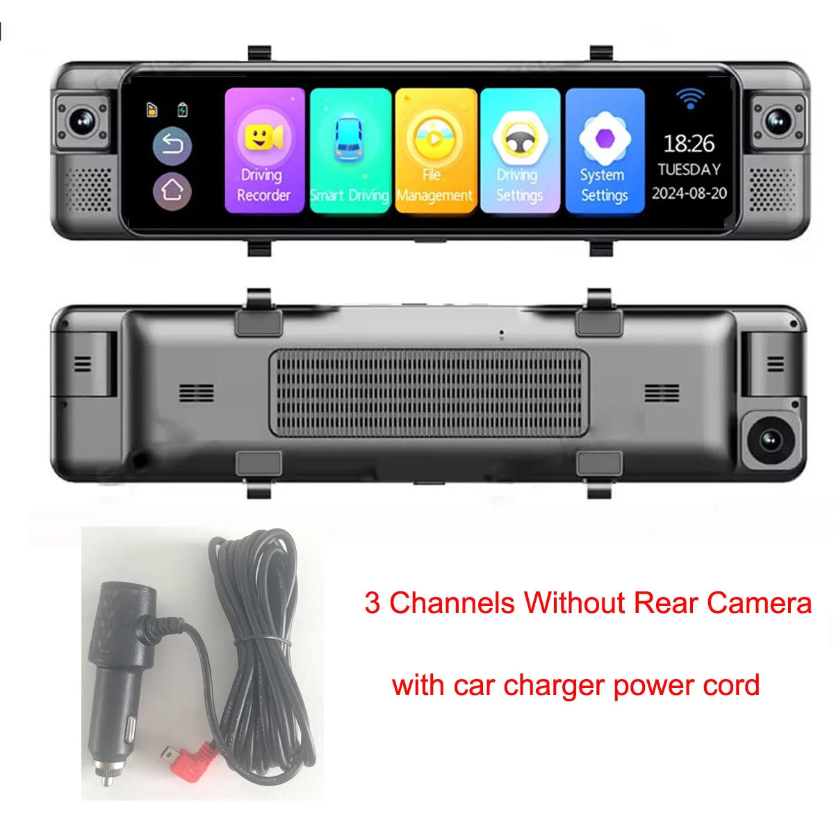 4K Mirror Dash Cam 4 Channel WIFI GPS ADAS BSD Blind Spot Detection Reverse Assist RearView Mirror Car DVR with Special Bracket