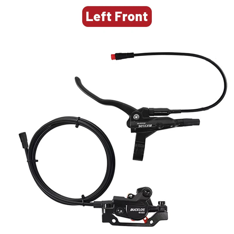 Frenos de bicicleta eléctrica BUCKLOS Power Off de 2 pistones con rotor G3, juego de frenos de disco hidráulicos para bicicleta eléctrica, frenos de bicicleta de aleación de aluminio
