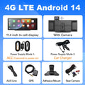 11.4inch 4G Android 14 8+128G Dashcam 8 Core Wireless CarPlay & Android Auto Split Screen Remote Monitoring Car DVR