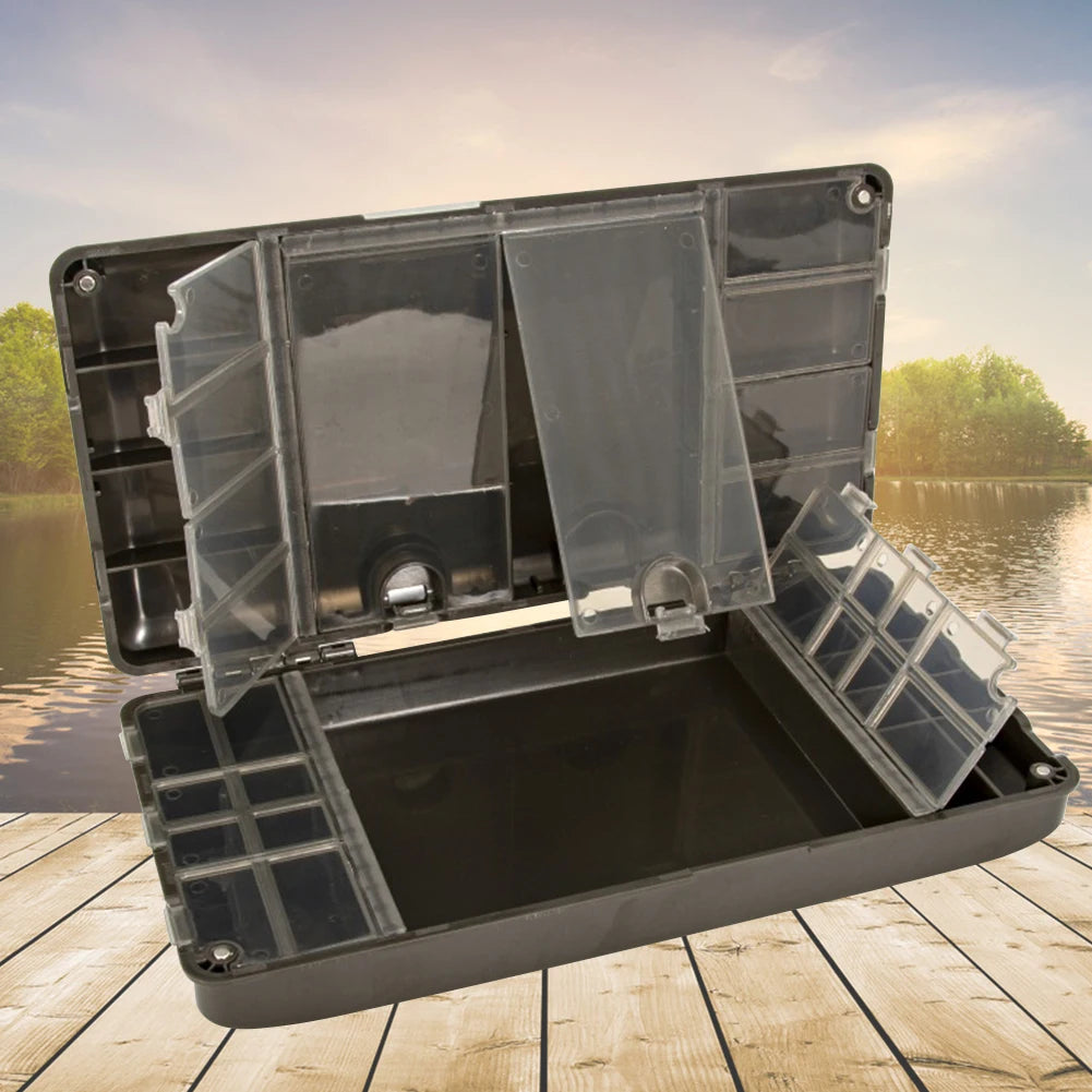 Carp Fishing Organizer Box Portable Fishing Tackle Storage Organizer 27 Grid Magnetic Compartments Fishing Gear Accessories