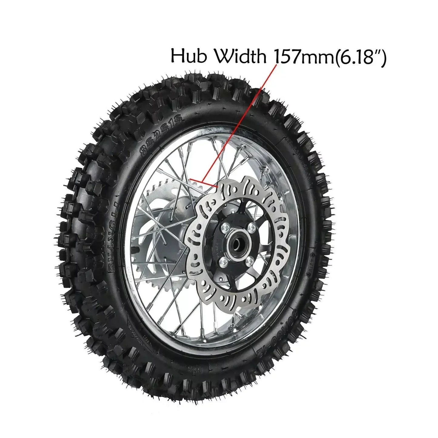 80/100-12 3.0-12 Rear Wheel Tire Rim & 14" Front Wheel 60/100-14 Tire 1.4x14 Rim for Dirt Pit Bikes Trail Bike Off Road