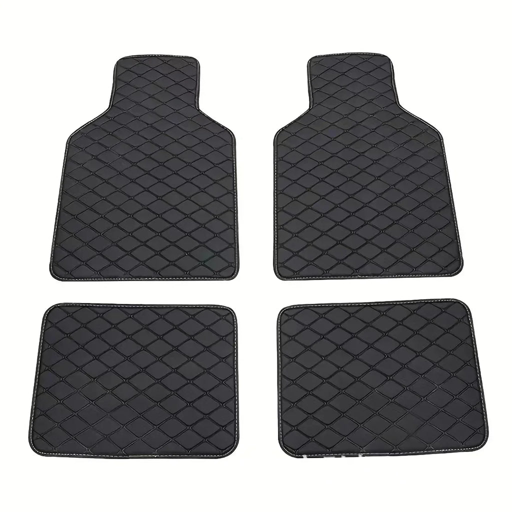 Car Floor Mats Universal 4 Pcs PU Leather Floor Mats Liners Non-Slip For Cars Truck SUV Front Rear Mats Foot Pad Car Accessories