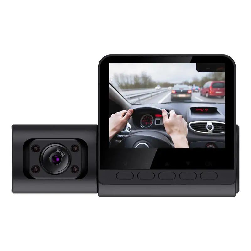3 Channel Dashs Cam 360 Dashs Camera For Night Vision 2.4in IPS Screen Parking Monitor HD 1080P LED Light Loop Recording