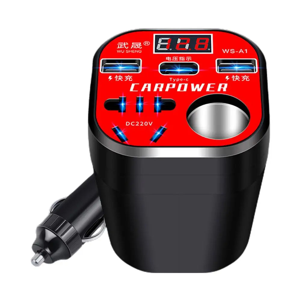 Car Power Inverter 12V/24V TO DC220V Converter Type-C Multi-function Charger Socket 120W Fast Charger Car Power Converter