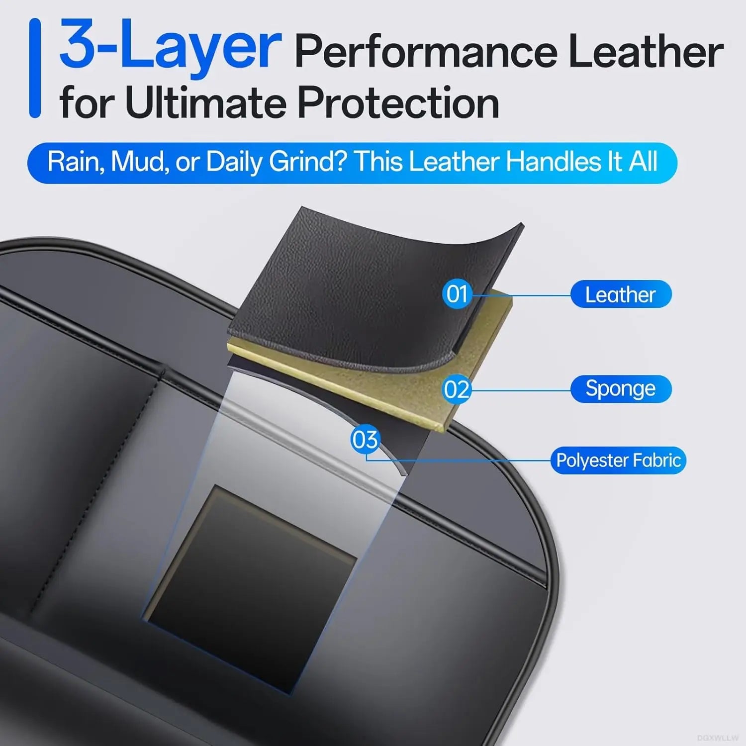 Backseat Car Organizer Leather Back of Seat Car Organizers for Drivers with Large Capacity 6 Storage Pockets Waterproof Kick Mat