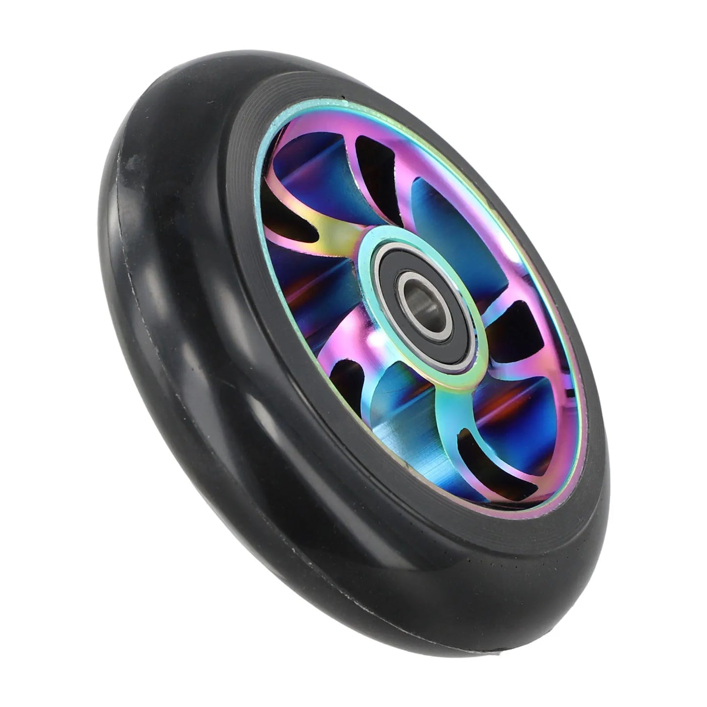 Elastic Polyurethane Tire Material Scooter Wheels Aluminum Alloy Hub 100mm Stunt Wheels High Carbon Steel Bearings