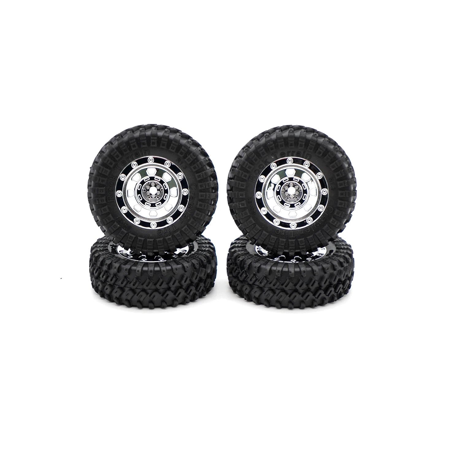 1/18 RC Crawler TRX4M Parts 4PCS 1.3inch Beadlock Wheel Rubber Tyres 60*21mm Front Rear Tires 7mm HEX for RC Car Upgrade Parts