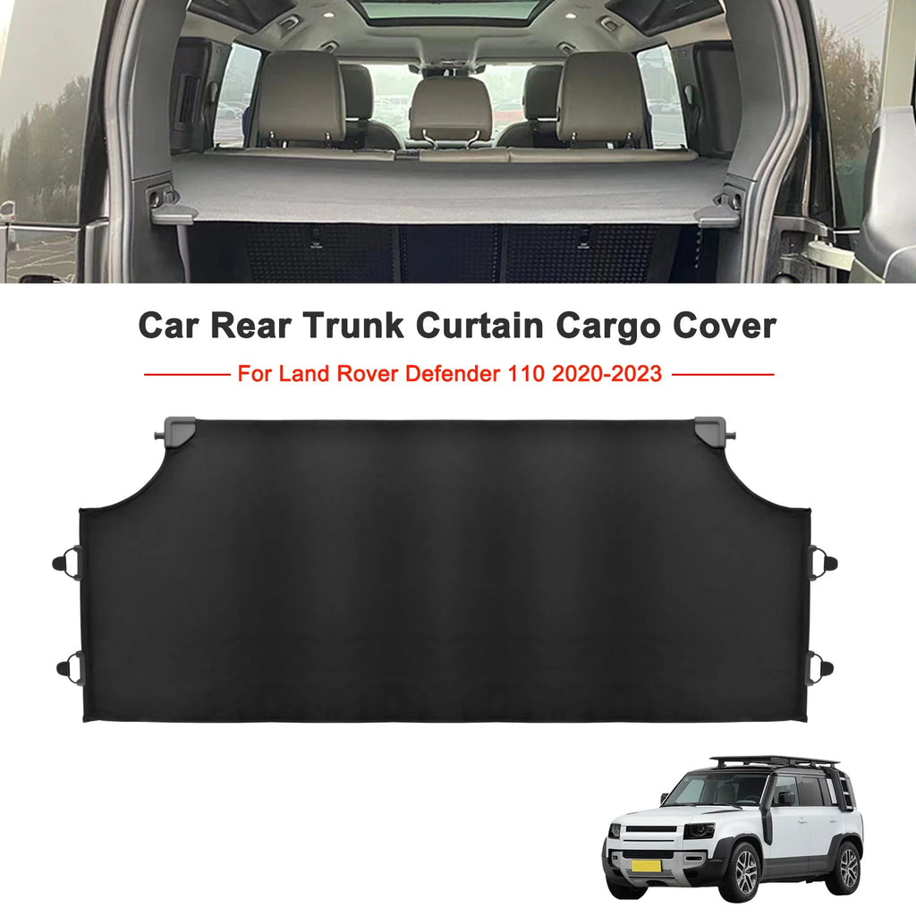 Stowing Tidying For Land Rover Defender 110 2020-2023 Oxford Cloth Car Rear Trunk Curtain Cargo Cover Storage Bag Net