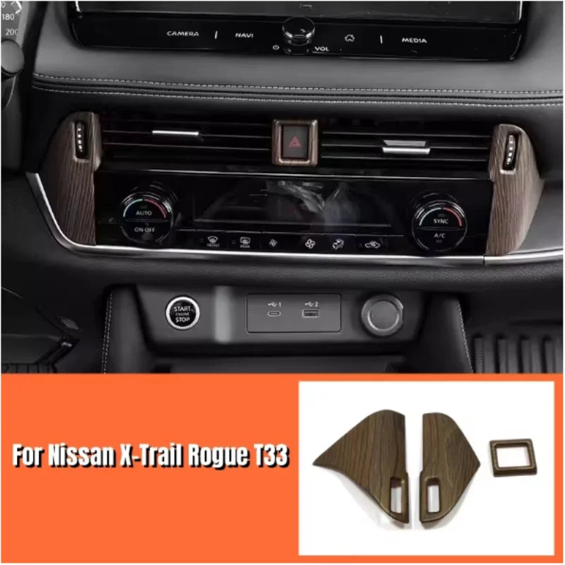 For Nissan X-Trail T33 Rogue 2021 2022 2023 ABS Interior Accessories Center Air Conditioning AC Outlet Vent Frame Trims