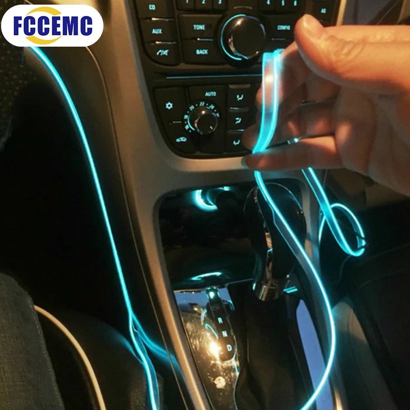 3m Car Interior Accessories Atmosphere Lamp EL Cold Light Line With Wiring driven DIY Decor Dashboard Console Auto Cold Lights