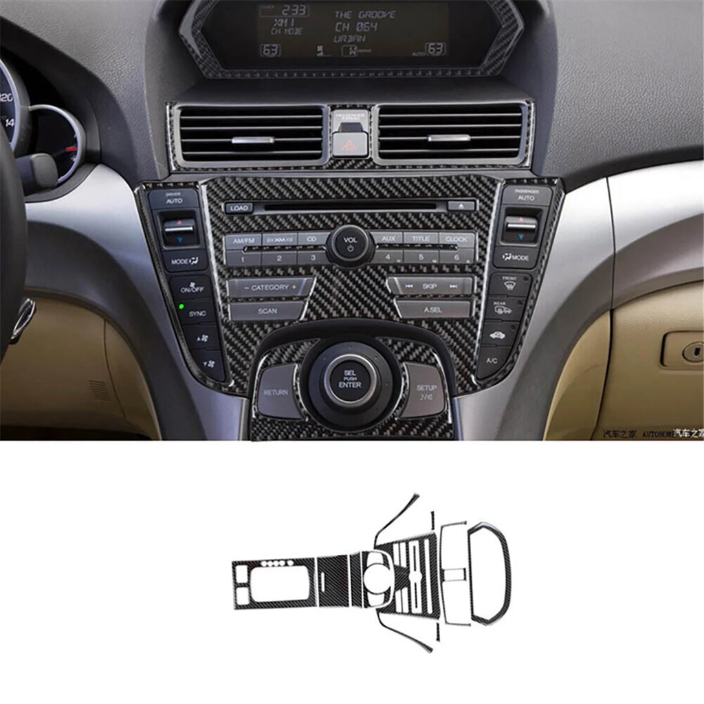 27Pcs Carbon Fiber Full Kits Interior Cover Trim Interior Dashboard Cover Trim Set For Acura TL 2009-2014 Interior Accessories