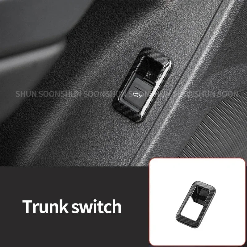 Car Interior for Audi Q3 F3 2019 2020 2021 2022 2023 Carbon Fiber Pattern Center Console Panel Decoration Accessories