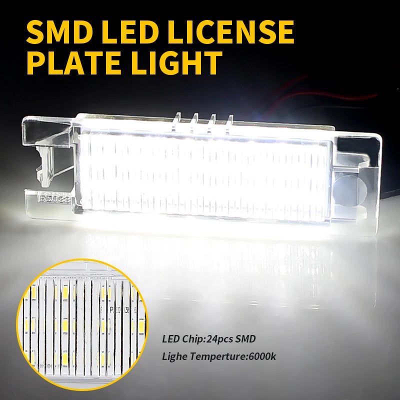LED License Plate Light For Opel Vectra C Astra J H Zafira B Insignia Corsa C D Meriva A Tigra B 2Pcs Canbus Number Plate Lamp