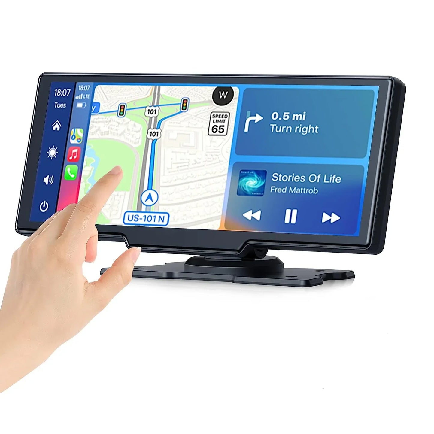 10.26In 4K DVR Wireless CarPlay Android Auto Dash Cam GPS Navigation 24H Parking Monitor Night Vision Integrated design