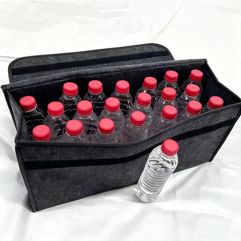 Car Accessories Felt Storage Box Large Anti Slip Compartment Boot Storage Organizer Tool Car Storage Bag Organizer in the car