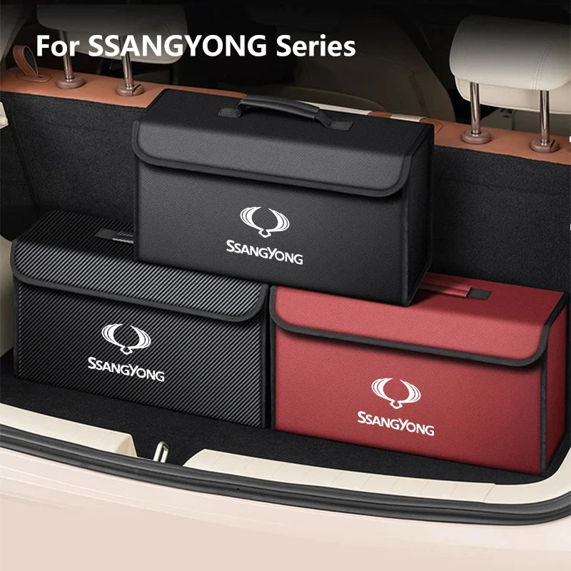 Car Trunk Organizer Box Foldable Storage Tidying Bag Auto Accessories For Ssangyong Rexton Tivoli Musso Kyron Korando Actyon
