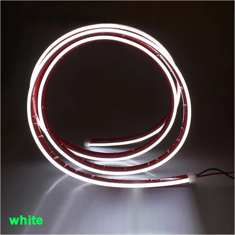 LED Car Hood Lights Flexible Engine DRL Daytime Decorative Running Light Auto Eyebrow Lamp RGB Turn Signal Lamp Ambient Lamp 12V