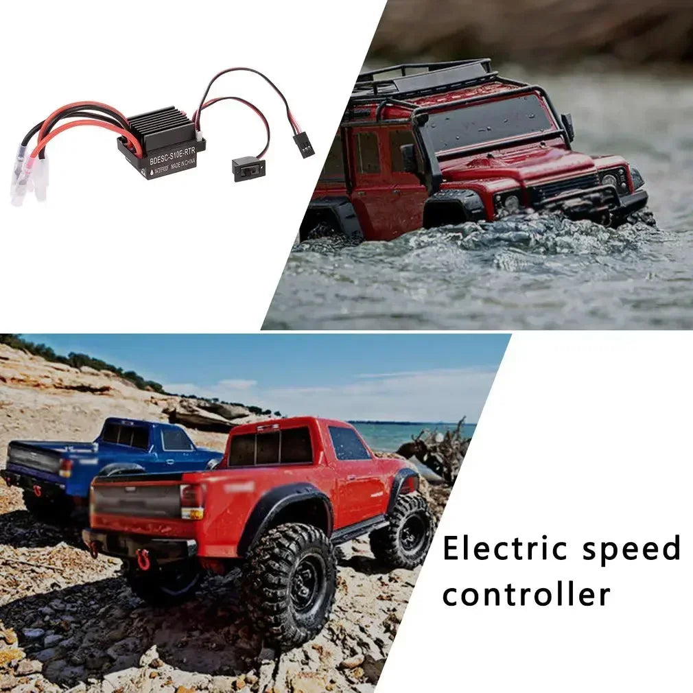 Controlador de velocidad eléctrico NEEBRC 320A ESC cepillado, 2-3S, impermeable, 5 V/2 A, BEC para coche, barco, oruga RC 1:10