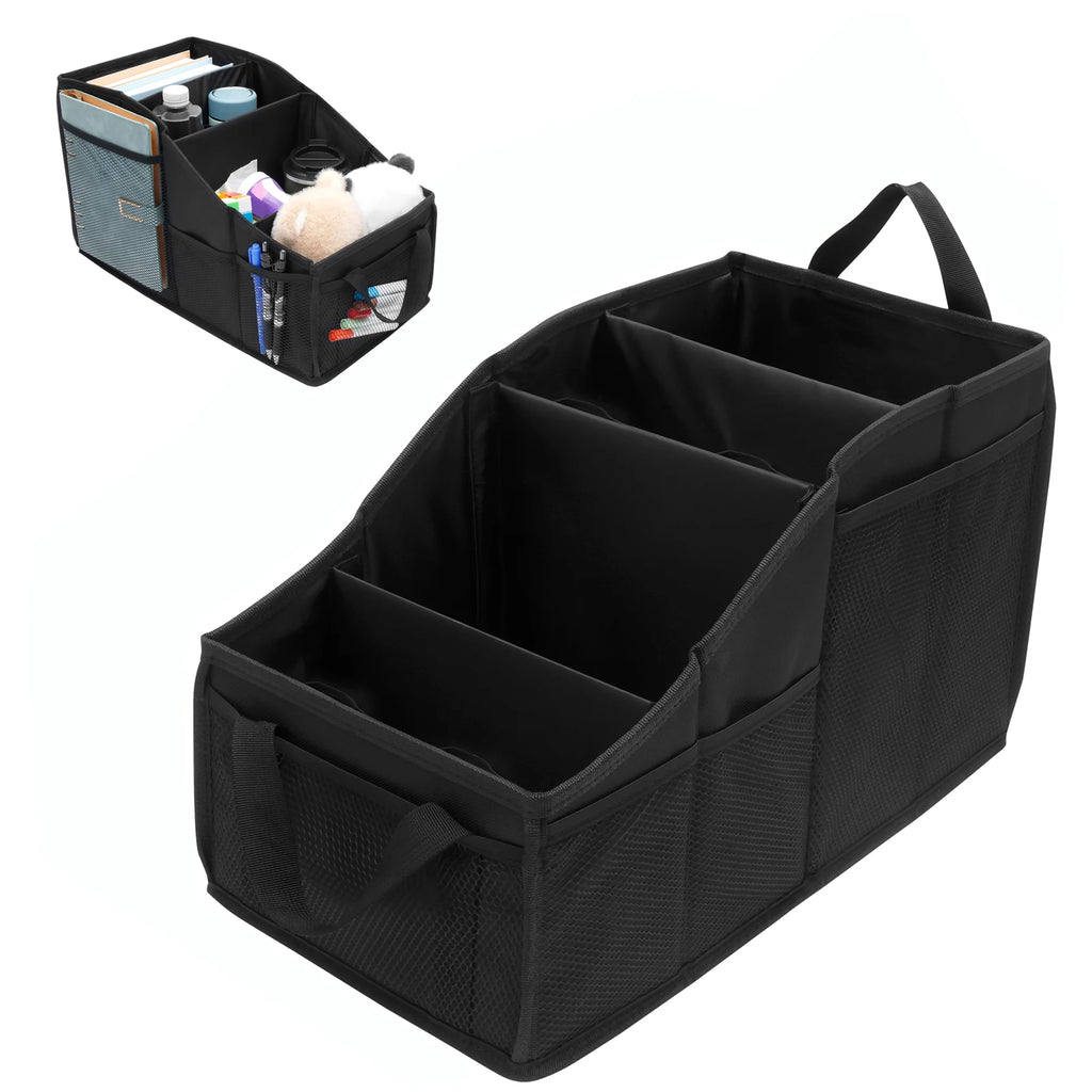 Car Seat Caddy Organiser Large Capacity Foldable Passenger Seat Storage Organizer With 4 Compartment for Automotive Home Office